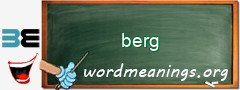 WordMeaning blackboard for berg